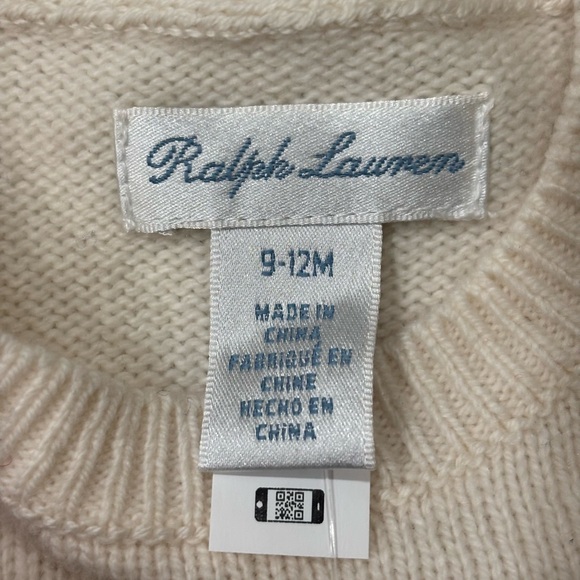 Ralph Lauren NWT Boys Polo Bear Cream Sweater Set - Baby 9M-12M - Picture 15 of 15